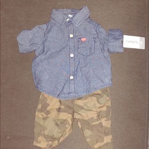 Boys newborn two piece outfit.